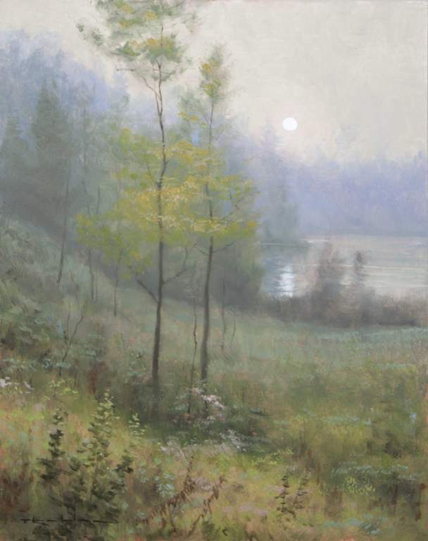 Moonrise at Dawn, Psalm 8:3-5" 11x14 oil on linen